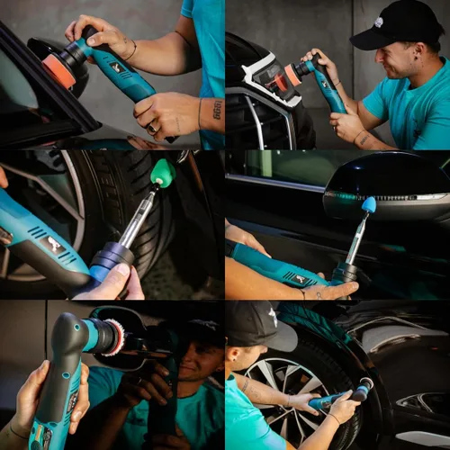Miniatura 8 de AUTIWOZ Pulidora Mini Inalámbrica de Cambio Rápido de 1/3 Pulgada 12mm y 3mm Orbital, DA/RO Pulidora Pequeña para Detalles de Automóviles con 6