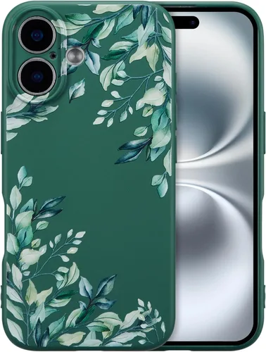 Miniatura 76 de RALEAVO Funda Floral para iPhone 12, Cubierta de Silicona Líquida con Bonito Patrón de Rama de Flores para Niñas y Mujeres, Funda Protectora de Goma