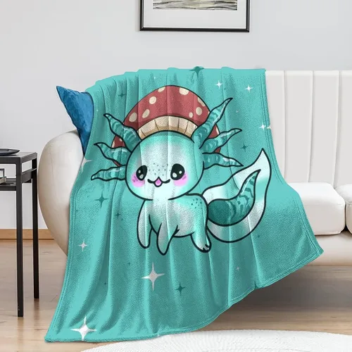 Miniatura 8 de Manta de Axolotl, bonita manta de franela para niñas, regalo de 60 x 50 pulgadas Axolotl_3