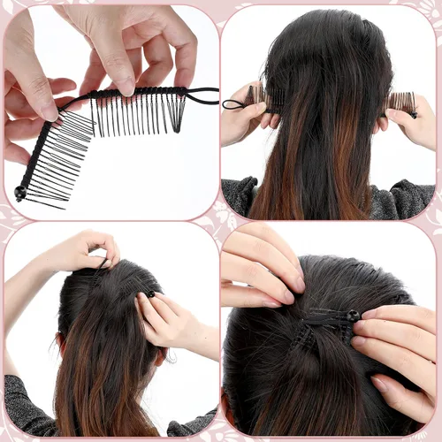 Miniatura 4 de WILLBOND 4 piezas de pinzas para el cabello en forma de plátano para mujeres, grandes y pequeñas, peine vintage, pinzas de estilo, accesorios
