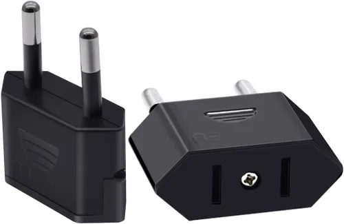Miniatura 4 de UE a EE. UU., enchufe de conversión de viaje europeo, CN/US 2 agujeros a UE 2 enchufe cilíndrico, CN US a UE Adaptador de enchufe convertidor de CA
