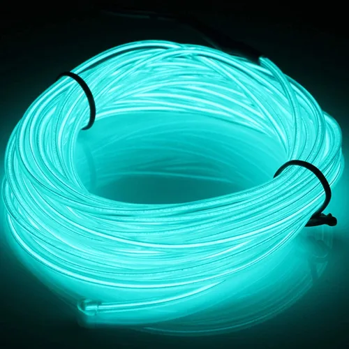 Miniatura 27 de JIGUOOR - Tira de luces de neón brillantes con cable EL y paquete de baterías, de 9.8 pies, 360 ° de iluminación, para bricolaje, festivales, Azul