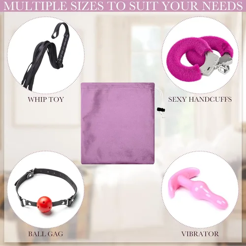 Miniatura 2 de Amylove 20 bolsas de almacenamiento de juguetes para adultos, bolsas de regalo con cordón para cosas ligeras, multiusos, plegable, para el hogar