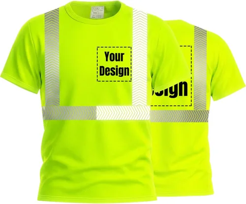 Miniatura 30 de Camiseta Hi Vis con tira reflectante de alta visibilidad, camisetas de seguridad personalizadas para tu logotipo, camisas de trabajo al aire libre