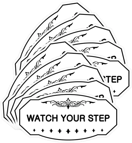 Miniatura 36 de Signs ByLITA Victorian Watch Your Step - Letrero de pared o puerta Material duradero y fácil instalación Señalización de seguridad (negro)