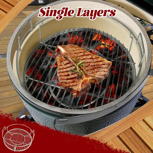 Miniatura 2 de Estante Expansor de 5 Piezas para Big Green Egg Medium Kit de Repuesto Parrillas para Eggspander Conveggtor Basket Acero Inoxidable 304 con Sistema