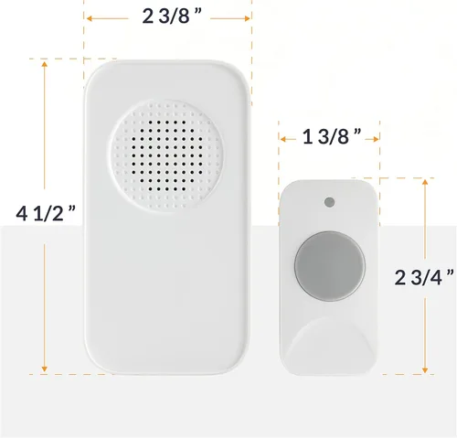 Miniatura 2 de Newhouse Hardware WCMB - Kit de timbre inalámbrico con batería blanca Timbre de puerta funciona con pilas, timbre de timbre para aula, hogar