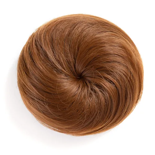 Miniatura 17 de Onedor Extensión de Cabello de Fibra Sintética Chignon Donut Moño Peluca (2# - Marrón Oscuro)