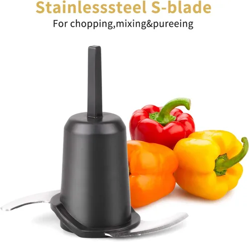 Miniatura 7 de La Reveuse Mini Procesador Eléctrico de Alimentos con 200 Vatios, Tazón de Preparación de 2 Tazas para Picar, Cortar, Moler, Mezclar, Puré