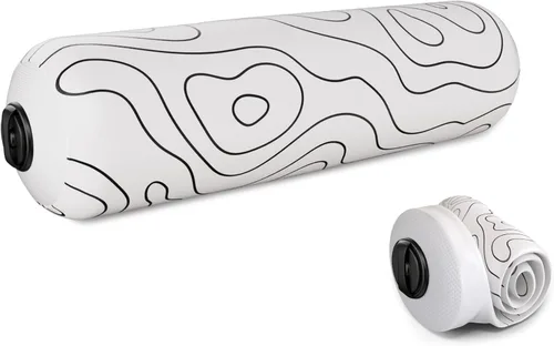 Rodillo inflable de espuma de viaje, firmeza ajustable, ultraportátil para terapia física y recuperación muscular de tejido profundo (gris topo, 15