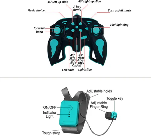 Miniatura 5 de Auto de Acrobacias RC con Detección de Gestos con Luz, 2.4G 4WD Controlado a Mano por Gravedad Auto de Juguete con Control Remoto con Giros de 360°