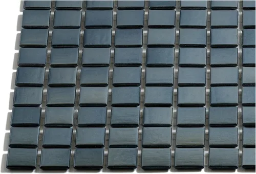 Miniatura 7 de URBN - Mosaico de vidrio iridiscente contemporáneo, casi negro pero gris oscuro, para interiores y exteriores, una caja de 20 hojas