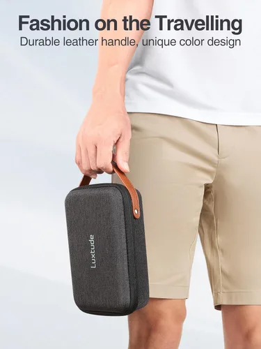 Miniatura 7 de Luxtude Tech - Funda organizadora de viaje, organizador de electrónica portátil, funda rígida con cremallera para cables de carga, cargadores
