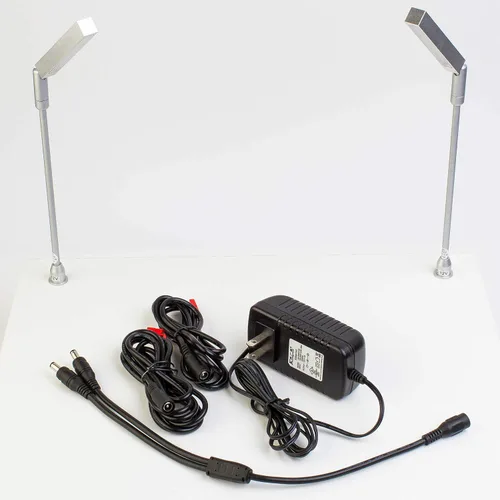 Miniatura 2 de 2pcs escaparate de la joyería LED poste tallo luz modelo FY-60 plata 6000K