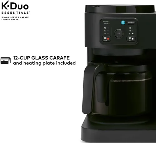 Miniatura 7 de K-Duo Essentials Coffee Maker for Hot and Iced Drinks, Single Serve KCup Pod Brewer and 12 Cup Carafe Drip Coffee Pot, 72 oz Water Reservoir,Pause &