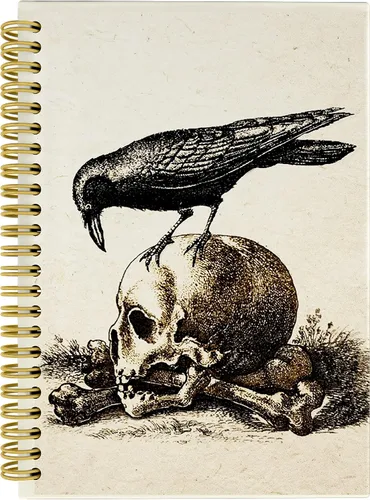 Miniatura 6 de Knibeo Cuaderno gótico con espiral de tapa dura con forro de arte de Santa Muerte Día de los Muertos de 5.5 x 8.3 pulgadas, cuaderno de rayas