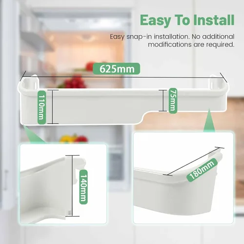 Miniatura 4 de HECASA 240337901 240337904 240337905 Estante para puerta de refrigerador compatible con frigidaire refrigerador para 891047 AH429868 AP2115858