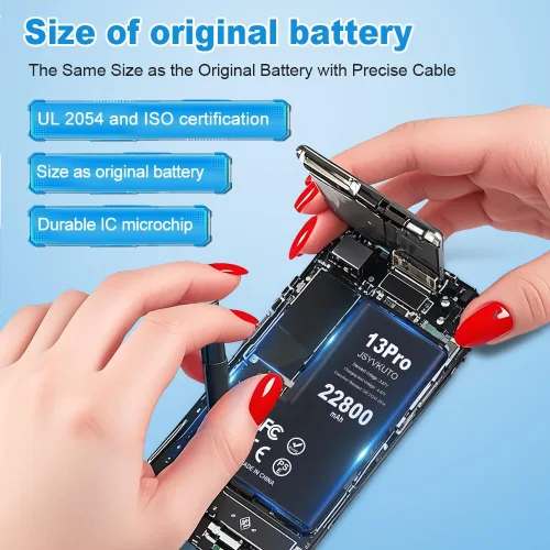 Miniatura 4 de Batería de 22800 mAh para iPhone 13 Pro, nueva batería de repuesto de 0 ciclos mejorada de mayor capacidad para iPhone 13 Pro con juego completo