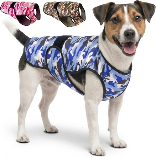 Miniatura 19 de Chaleco refrescante para perros, 2 capas de enfriamiento con tela de microfibra suave, ligero, ajustable y cómodo, protección UV para perros