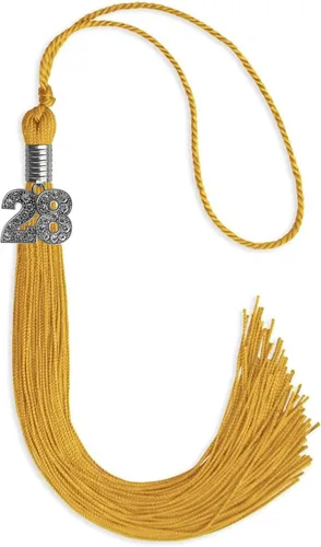 Miniatura 54 de Endea Graduation Borla de un solo color con dije de plata brillante (oro antiguo, 2022)