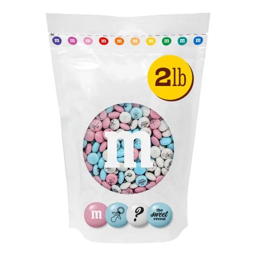 Miniatura 16 de M&M'S World It's A Boy - Bolsa de caramelos de chocolate con leche de 2 libras con blanco y azul M&M'S para baby showers, fiestas de revelación