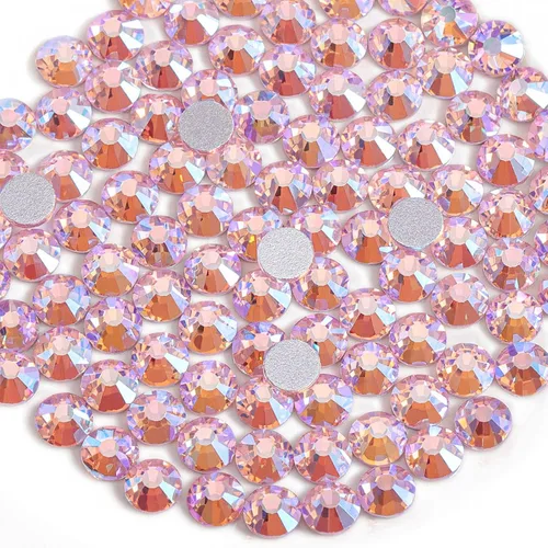 Miniatura 56 de Beadsland 1440 diamantes de imitación de cristal con parte trasera plana, gemas redondas, ámbar, SS3, 0.047-0.055 in
