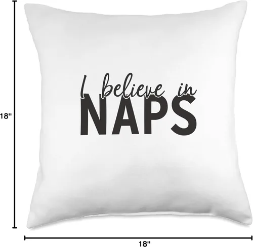 Miniatura 4 de TNT I Believe in Naps - Almohada gráfica, 18 x 18 pulgadas, multicolor