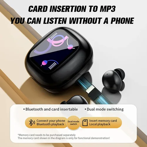 Miniatura 3 de Pantalla táctil invisible pequeños mini auriculares inalámbricos Bluetooth 5.4 discretos auriculares ocultos para el trabajo, auriculares