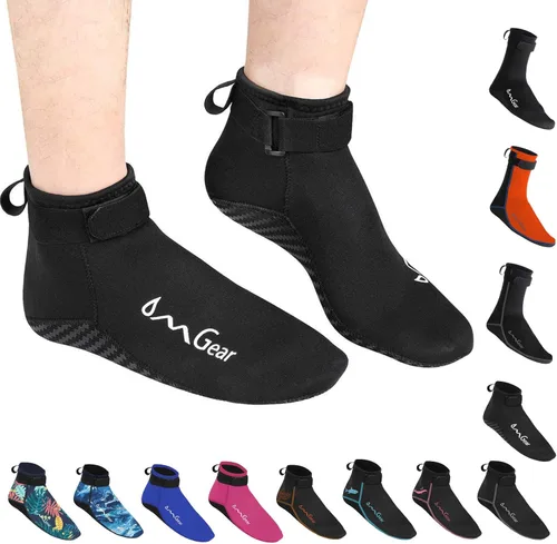 Miniatura 7 de Calcetines de agua de neopreno, calcetines de playa tipo botines de 0.118 pulgadas, con costuras invisibles antideslizantes para traje de neopreno