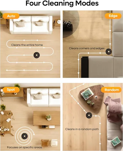 Miniatura 13 de Robot aspirador y trapeador combinado, aspiradora robótica de 5000 Pa, robot de vacío de 180 minutos de funcionamiento con control