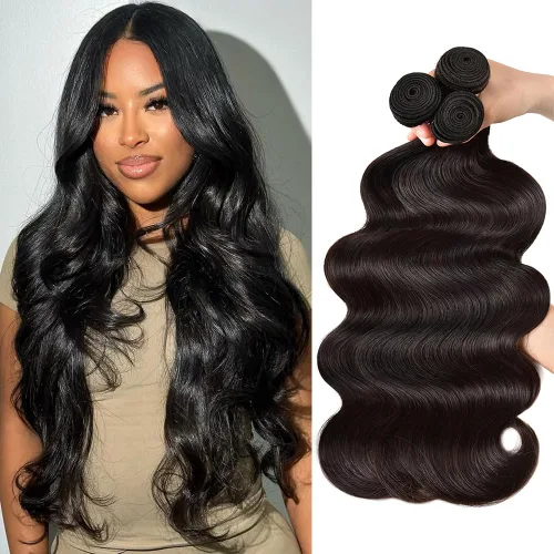Miniatura 9 de 3 manojos de cabello humano 10A, 20, 22, 24 pulgadas de onda corporal, 100% cabello brasileño virgen sin procesar, doble trama, ofertas de manojos