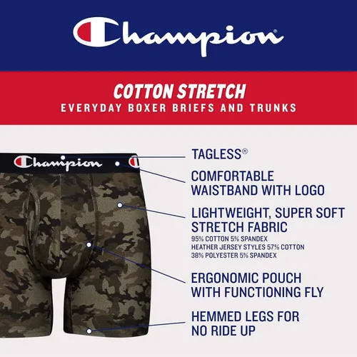 Miniatura 2 de Champion Calzoncillos tipo bóxer elásticos de algodón para hombre