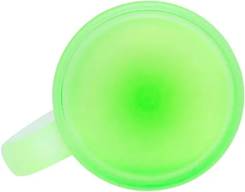 Miniatura 3 de MR.R Juego de 6 tazas de vidrio verde esmerilado de 11 onzas con asa para transferencia de revestimiento térmico térmico