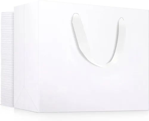 Miniatura 22 de EUSOAR Bolsas de regalo grandes negras, paquete de 12 bolsas de papel de compras de 16 x 6 x 12 pulgadas con asas, bolsa de mercancía de papel kraft