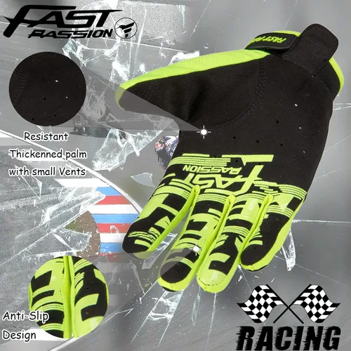 Miniatura 3 de Guantes de motocicleta Fast Passion para hombres/mujeres - Guantes de bicicleta todoterreno y motocross con características antideslizantes