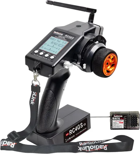 Radiolink RC4GS V3 Transmisor y Receptor RC de 5 Canales, Controlador Remoto de Superficie de 2.4GHz R6FG Gyro RX Combo, Almacenamiento de 30