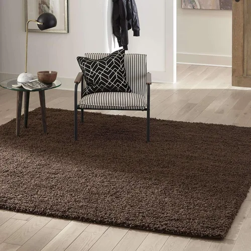 Miniatura 51 de Unique Loom Zuniga Solid Shag Collection alfombra moderna de felpa negra de área (7' 0 x 10' 0)