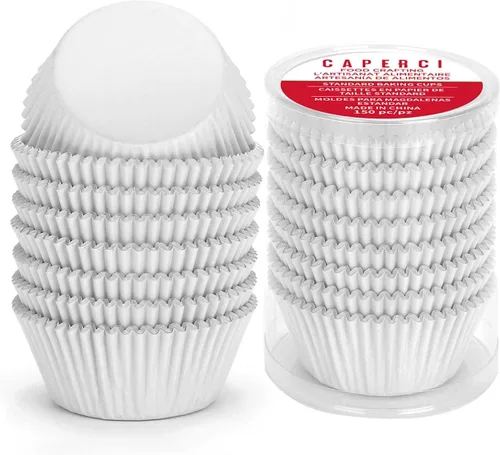 Miniatura 12 de Caperci Moldes de papel de aluminio rosa para magdalenas de tamaño estándar, paquete de 150 unidades, a prueba de grasa y resistentes