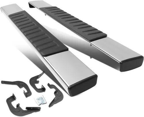 DNA Motoring - Estribos de 6" compatibles con Silverado 1500 de 2 puertas 07-18, Silverado/Sierra 2500HD 3500HD de cabina estándar 07-19, barras