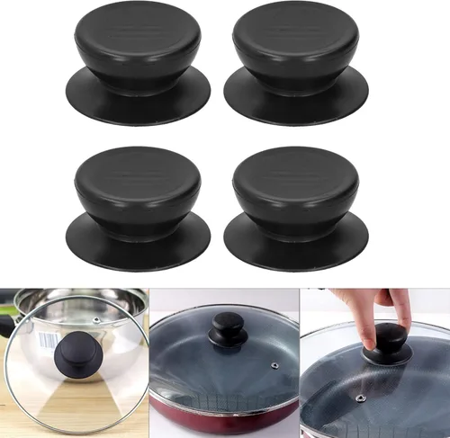Miniatura 4 de 4 pomos de repuesto para tapa de olla, pomo superior universal para tapa de olla resistente al calor, asas de sujeción para sartenes y tapas