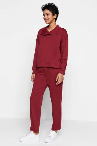 Miniatura 4 de Trendyol Conjunto de dos piezas de sudadera de punto medio liso para mujer