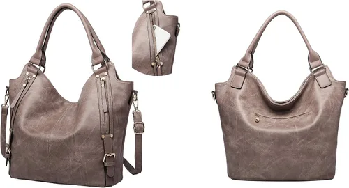 Miniatura 6 de Bolso tote para mujer, carteras de cuero PU, bolsos de hombro hobo de moda con correa de hombro ajustable