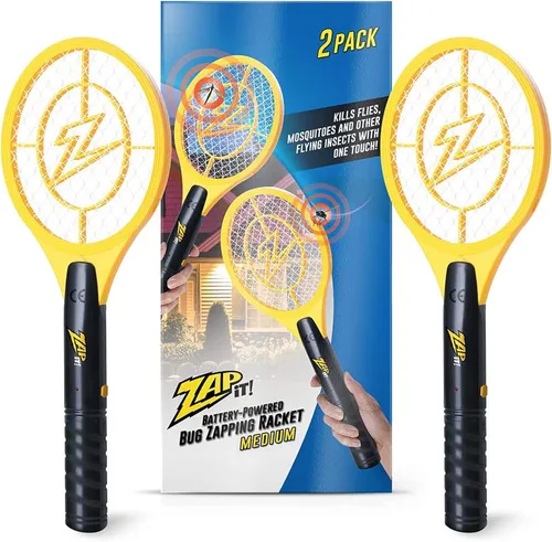 Zap It Bug Zapper - Raqueta de exterminador de insectos con batería (2 pilas AA incluidas), 3500 voltios, paquete de 2