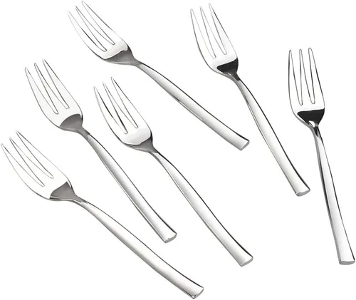 Miniatura 7 de Idomy Tenedores de degustación de 3 dientes de acero inoxidable para aperitivos, 12 piezas