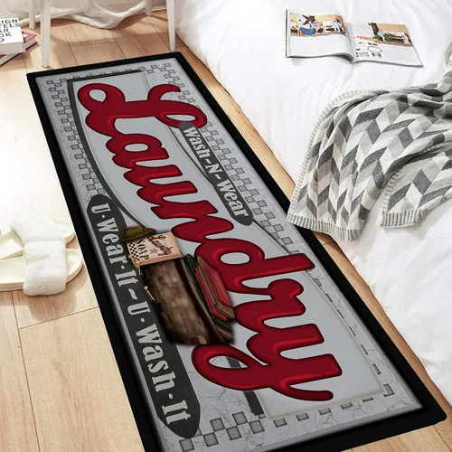 Miniatura 8 de Pauwer Alfombra de lavandería de 20 x 60 pulgadas, impermeable, de goma, antideslizante, tapete de cocina para piso, tapete lavable para granja