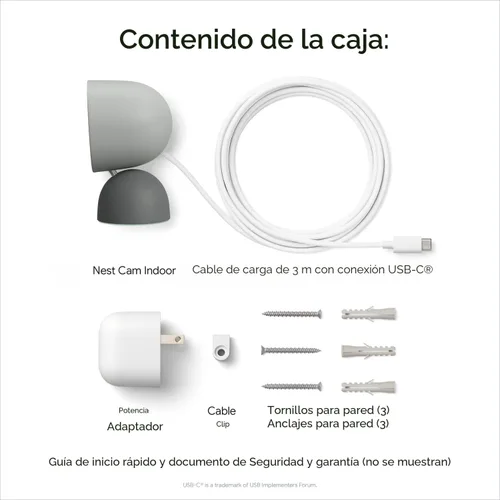 Miniatura 12 de Google Nest Cam Indoor (cableada, 3ª generación) - Cámara de seguridad con video 2K y Gemini, visión nocturna, audio de 2 vías, funciona con Google