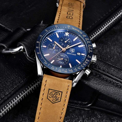 Miniatura 2 de BY BENYAR Reloj de pulsera para hombre Tienda analógico relojes para hombre negocios trabajo impermeable cronógrafo para hombre moda minimalista