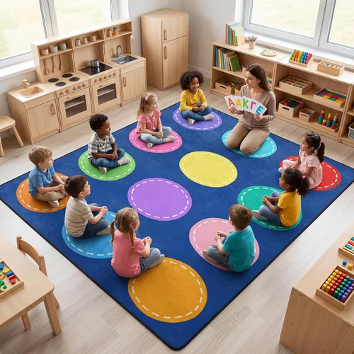 Miniatura 14 de Alfombra para Niños, Alfombra de Oruga Arcoíris ABC Letras del Alfabeto Tapete Educativo - 5x7 Pies Alfombra de Área de Aprendizaje con Respaldo