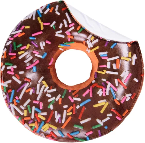 Miniatura 5 de Vessia Manta con estampado de donas marrones, manta realista y divertida de comida para adultos y niños, 300GSM, suave manta gigante de donas