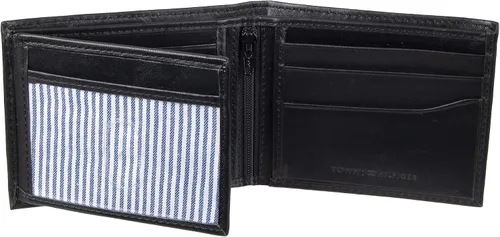 Miniatura 23 de Tommy Hilfiger Cartera de piel auténtica para hombre con ventana de identificación y múltiples ranuras para tarjetas